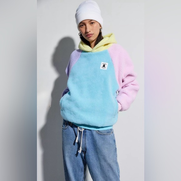 Teddy Fresh Sweaters - Teddy Fresh Colorblock Fleece Hoodie Sweatshirt New With Tags Sz Small Sold Out
